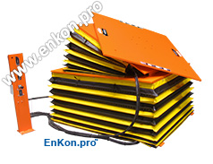 v1392-01-enkon-vinyl-accordion-skirt-for-high-duty-cycle-tilting-rotating-scissor-lift-table